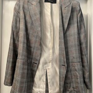 Zara Black and White Checkered Blazer